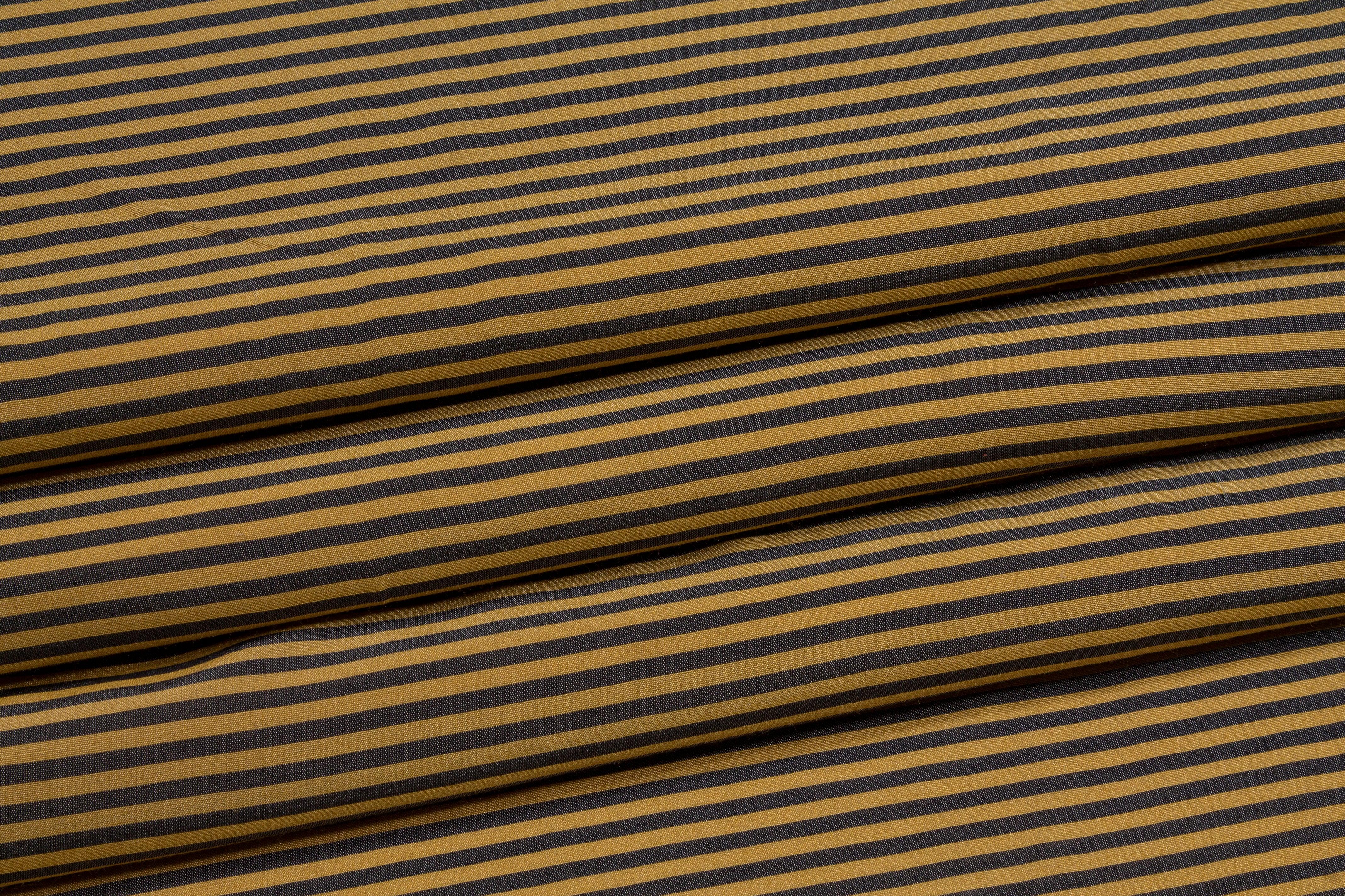 Striped Viscose Shirting - Tan and Gray - Prime Fabrics