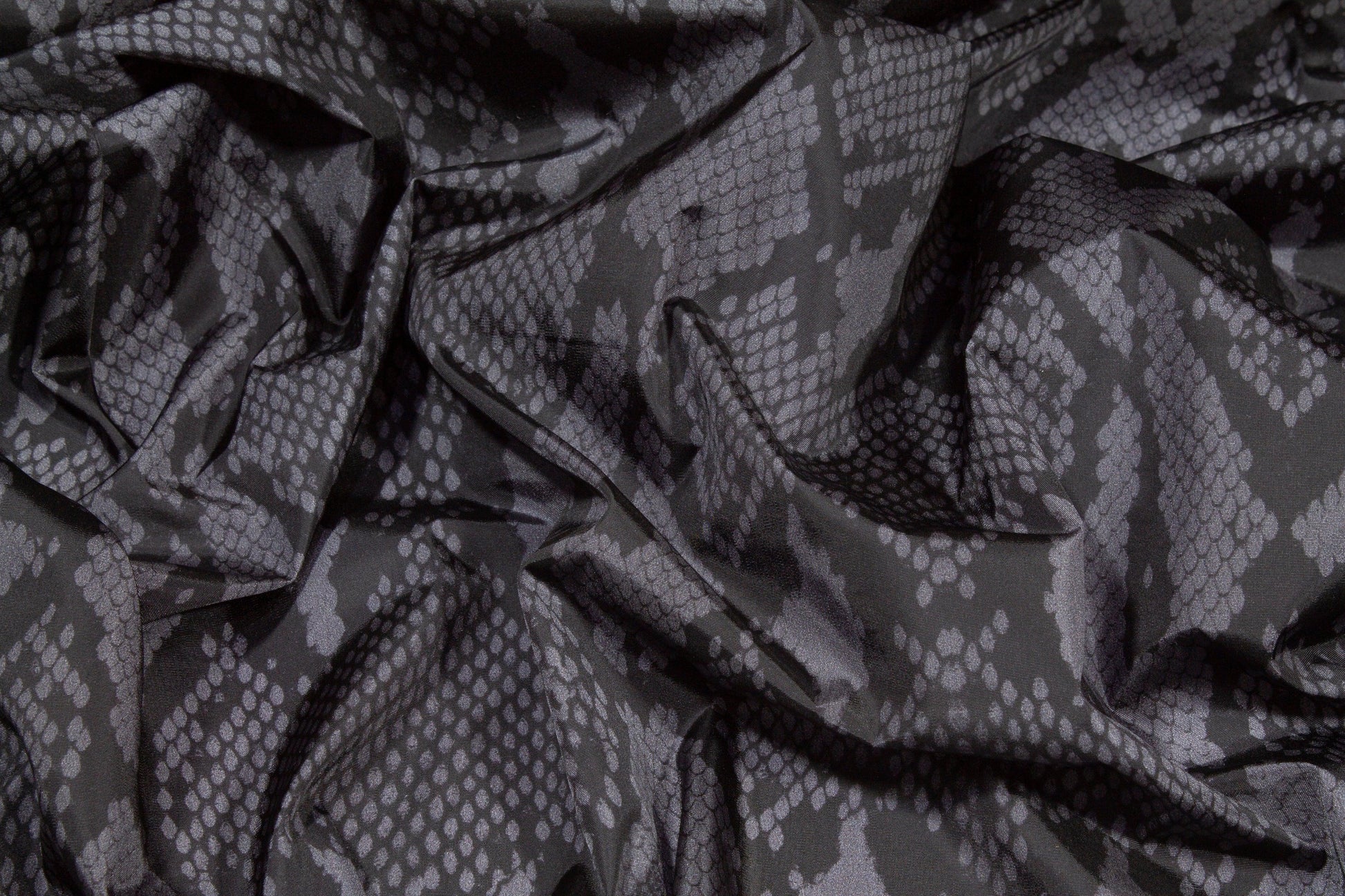 Snake Skin Printed Water-Resistant Nylon - Charcoal Gray - Prime Fabrics