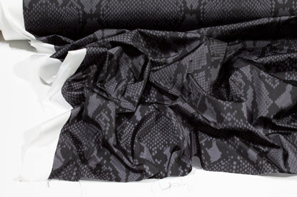 Snake Skin Printed Water-Resistant Nylon - Charcoal Gray - Prime Fabrics