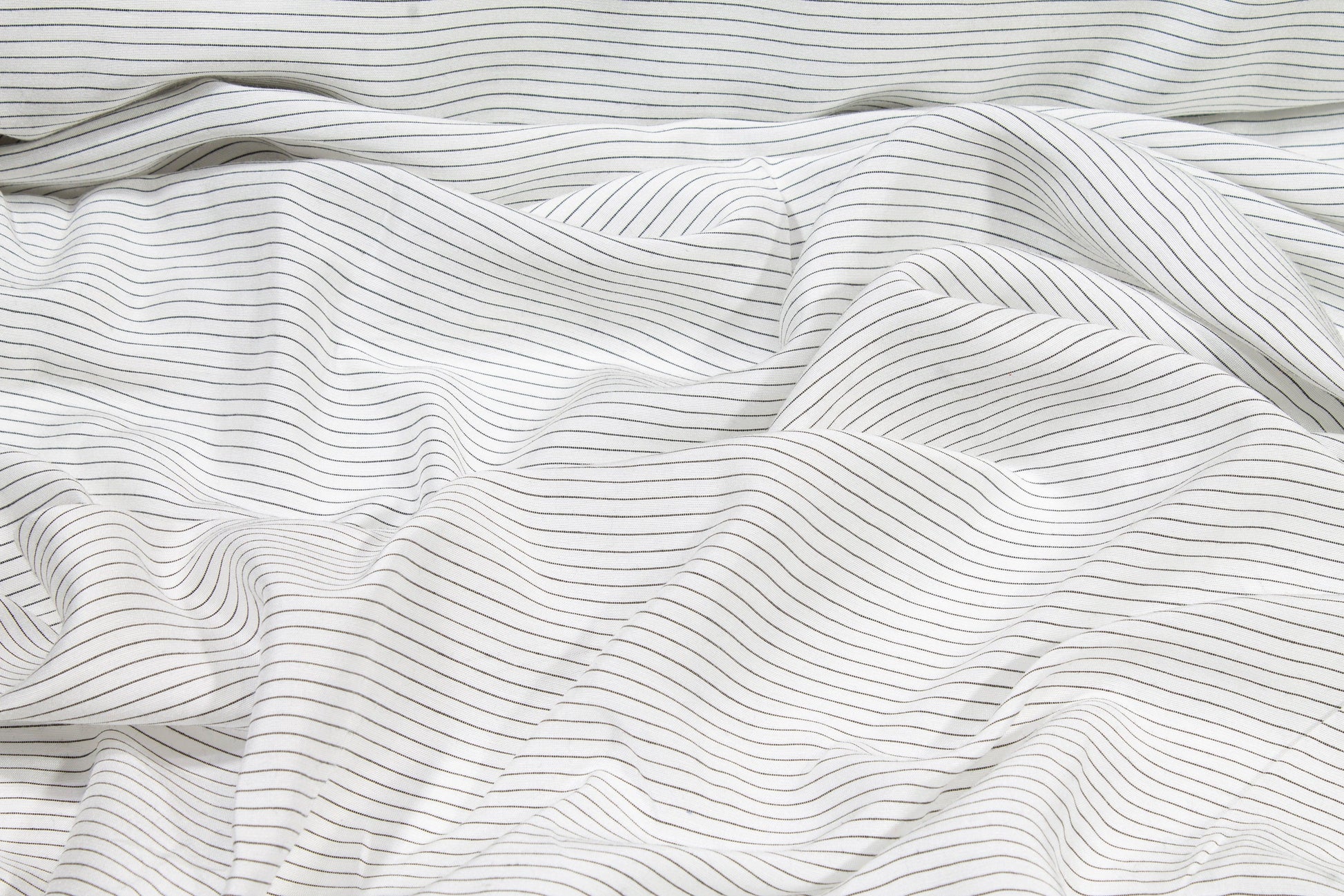 Striped Viscose Shirting - Black and White - Prime Fabrics