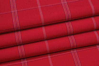 Plaid Cotton Shirting - Red - Prime Fabrics