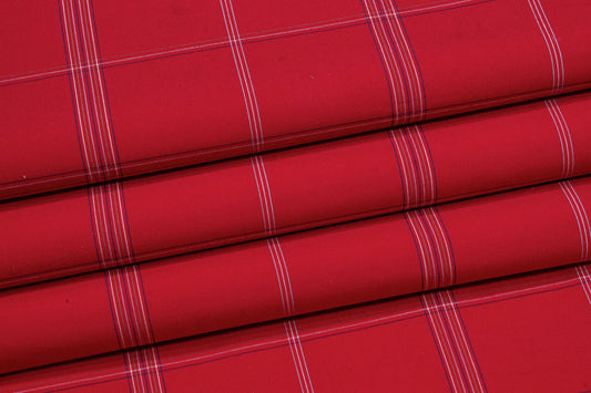 Plaid Cotton Shirting - Red - Prime Fabrics