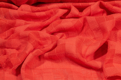 Checked Cotton Gauze - Orange - Prime Fabrics