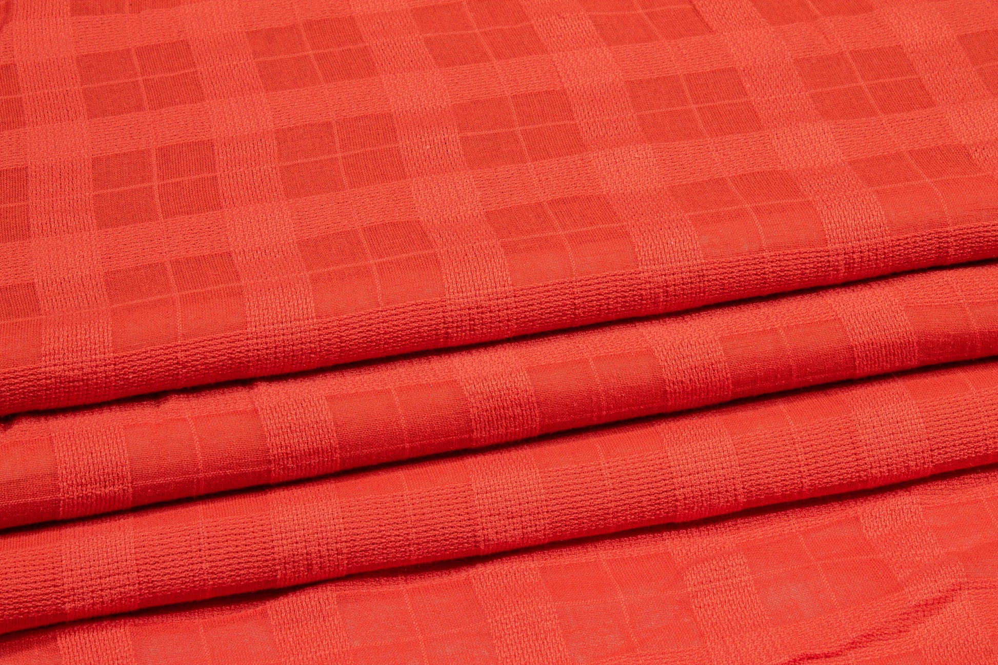 Checked Cotton Gauze - Orange - Prime Fabrics