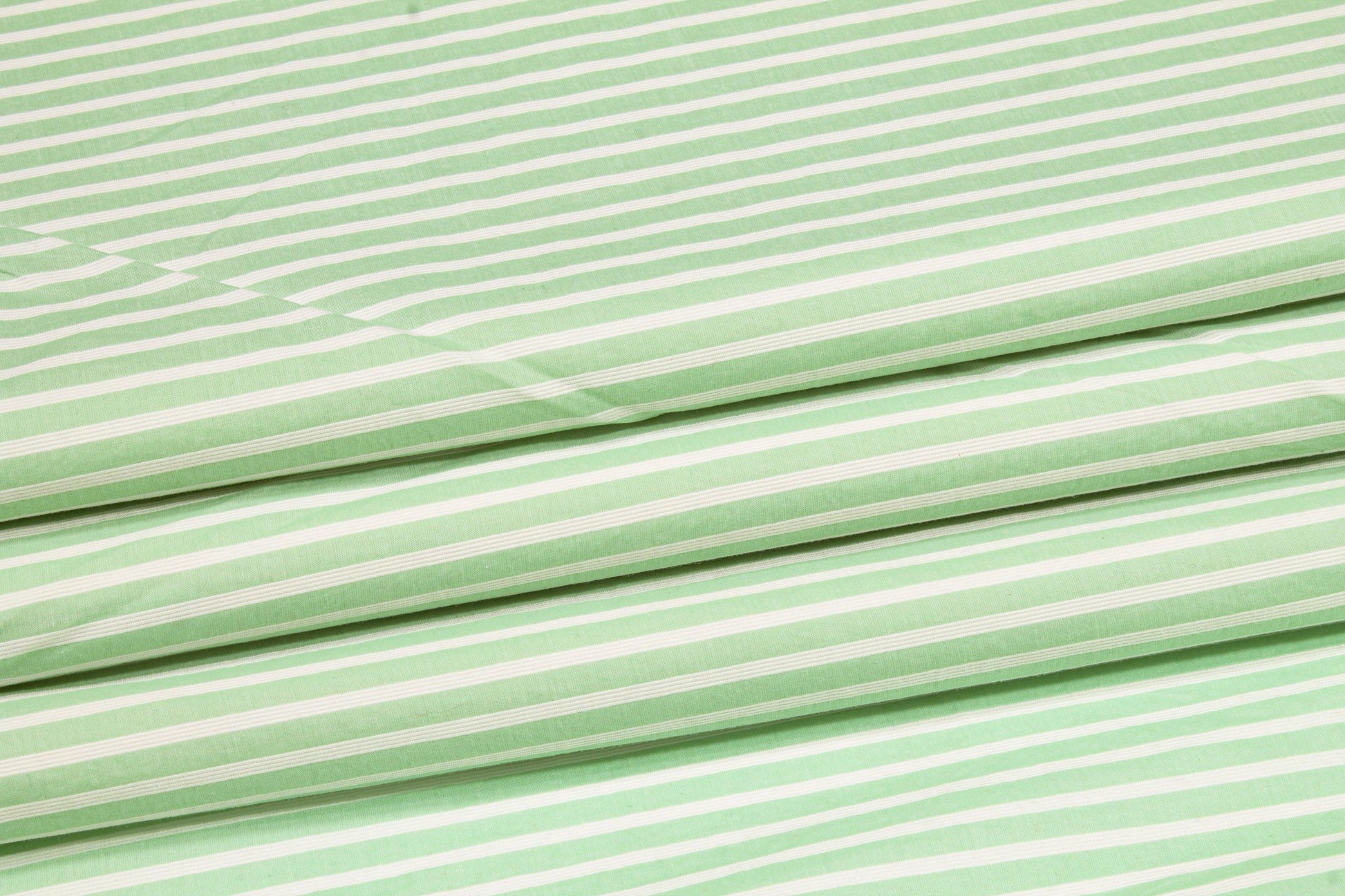 Striped Cotton Voile - Green and White - Prime Fabrics