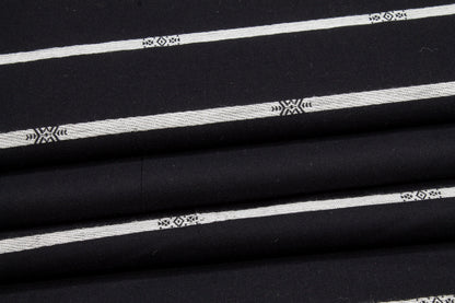 Striped Cotton Voile - Black and Off White - Prime Fabrics