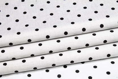 Polka Dot Cotton Voile - Black and White - Prime Fabrics