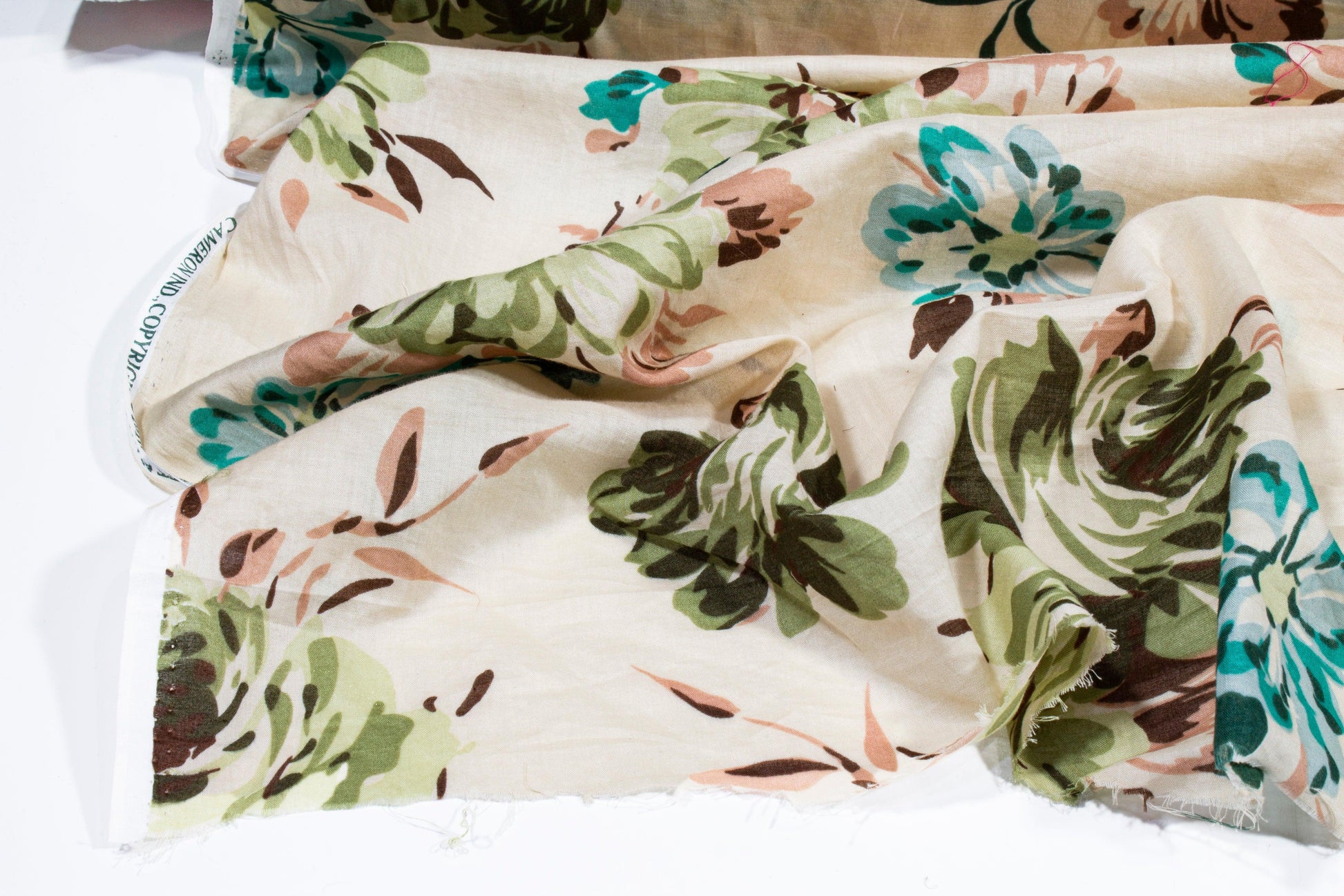 Floral Cotton Voile - Beige Multicolor - Prime Fabrics