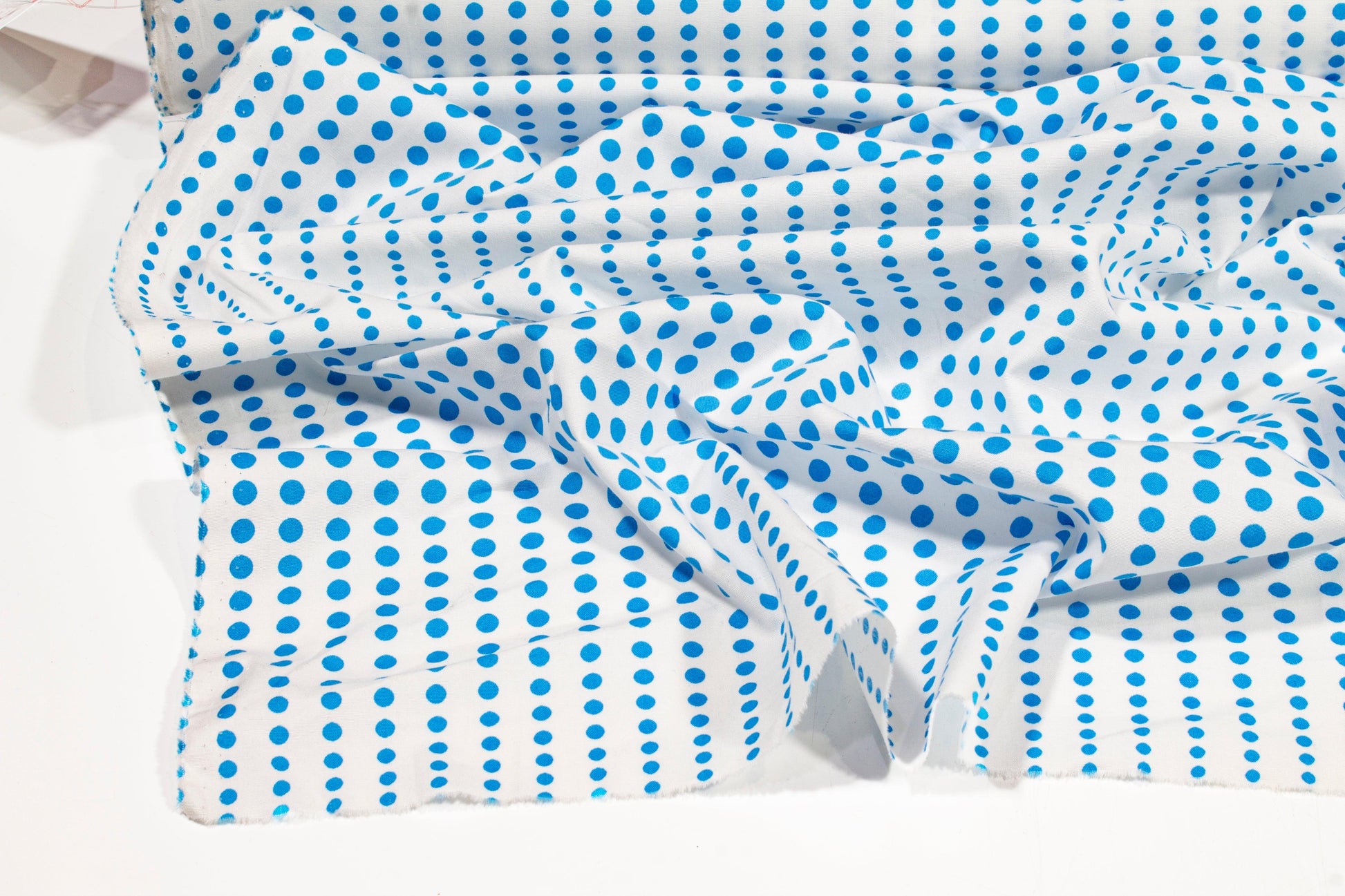 Polka Dot Cotton Print - Blue and White - Prime Fabrics