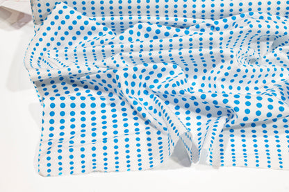 Polka Dot Cotton Print - Blue and White - Prime Fabrics