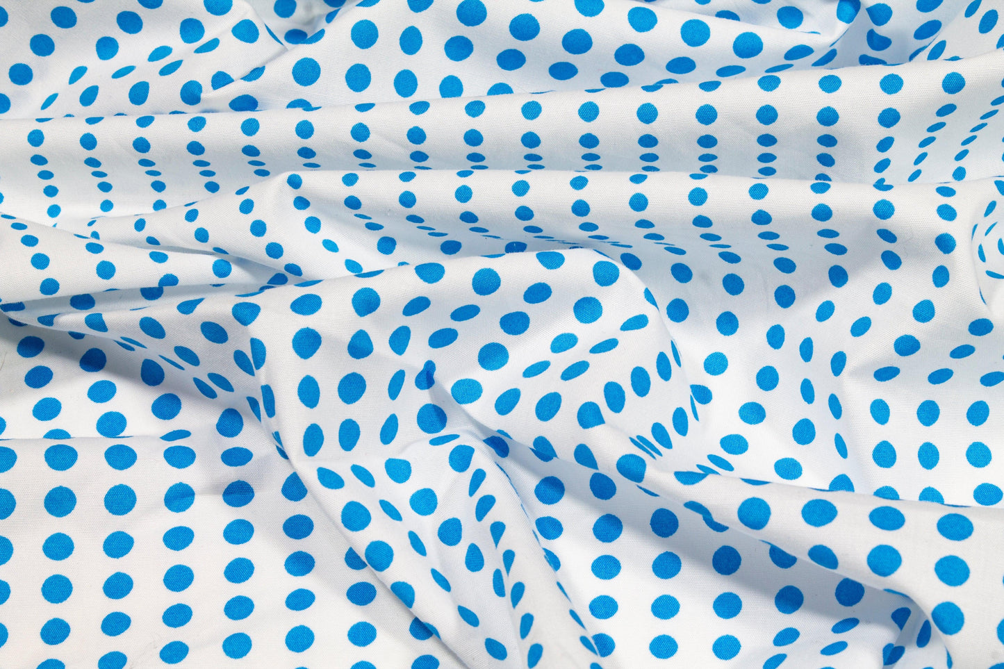 Polka Dot Cotton Print - Blue and White - Prime Fabrics
