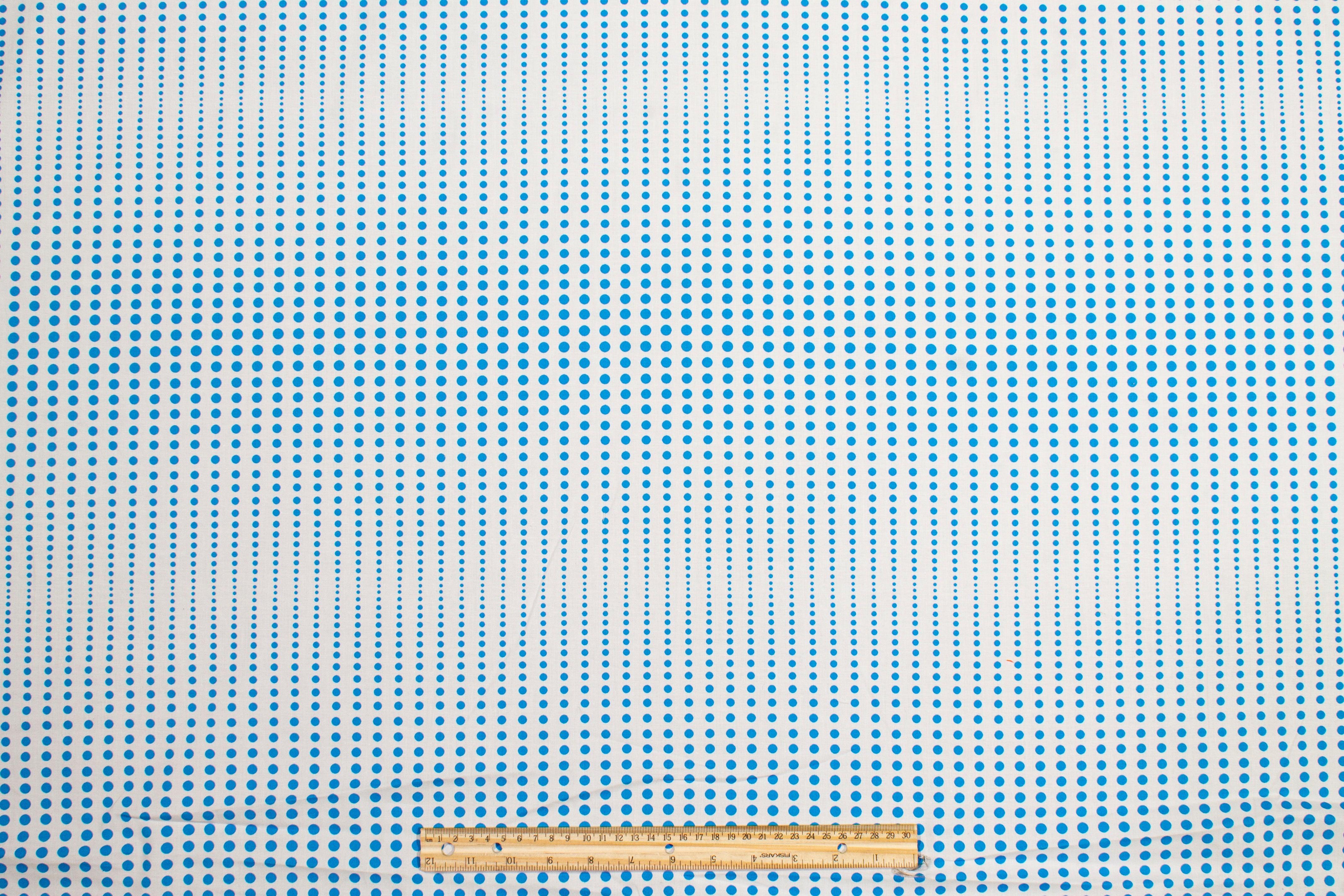 Polka Dot Cotton Print - Blue and White - Prime Fabrics