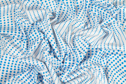 Polka Dot Cotton Print - Blue and White - Prime Fabrics