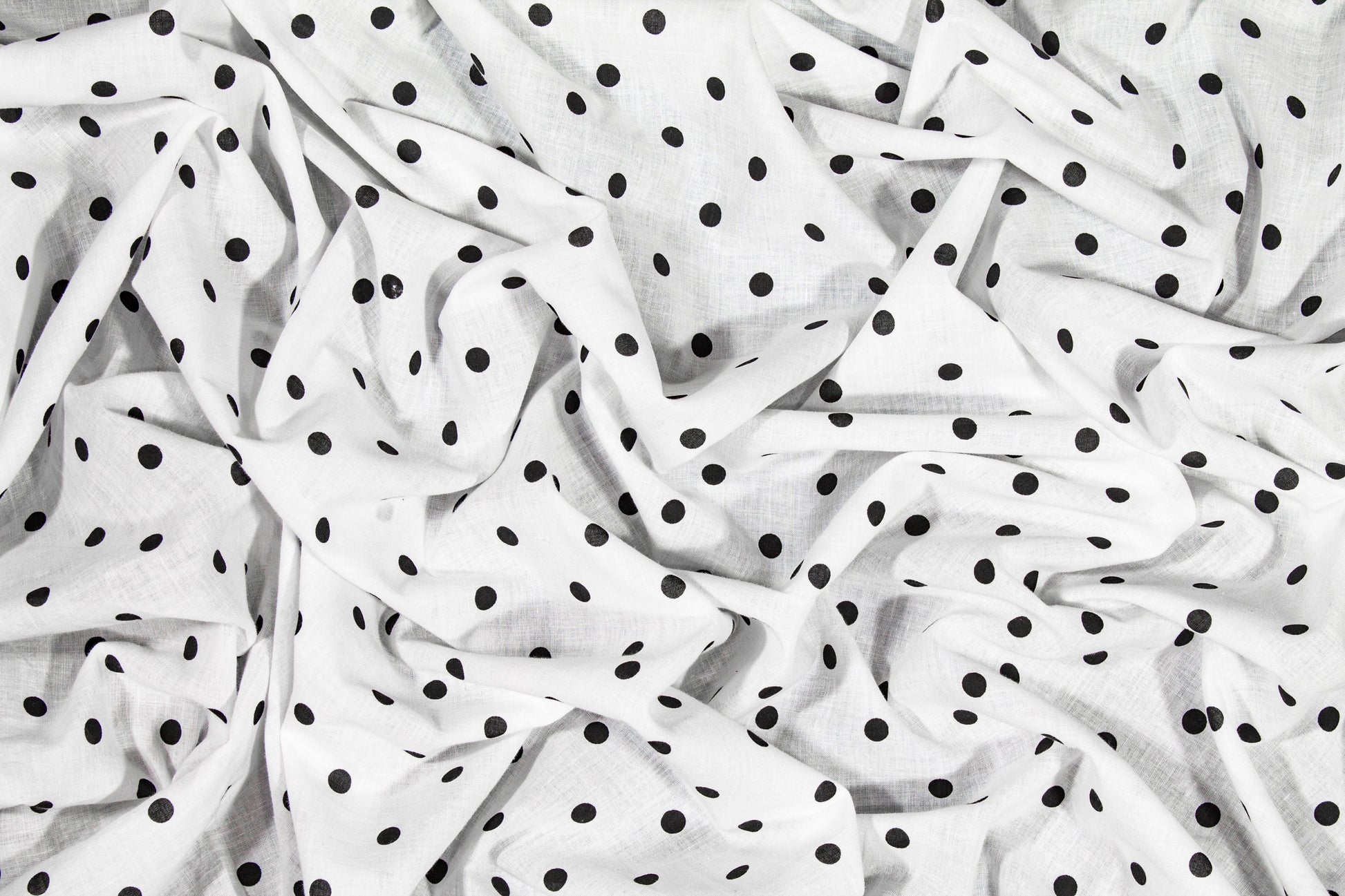 Polka Dot Cotton Voile - Black and White - Prime Fabrics