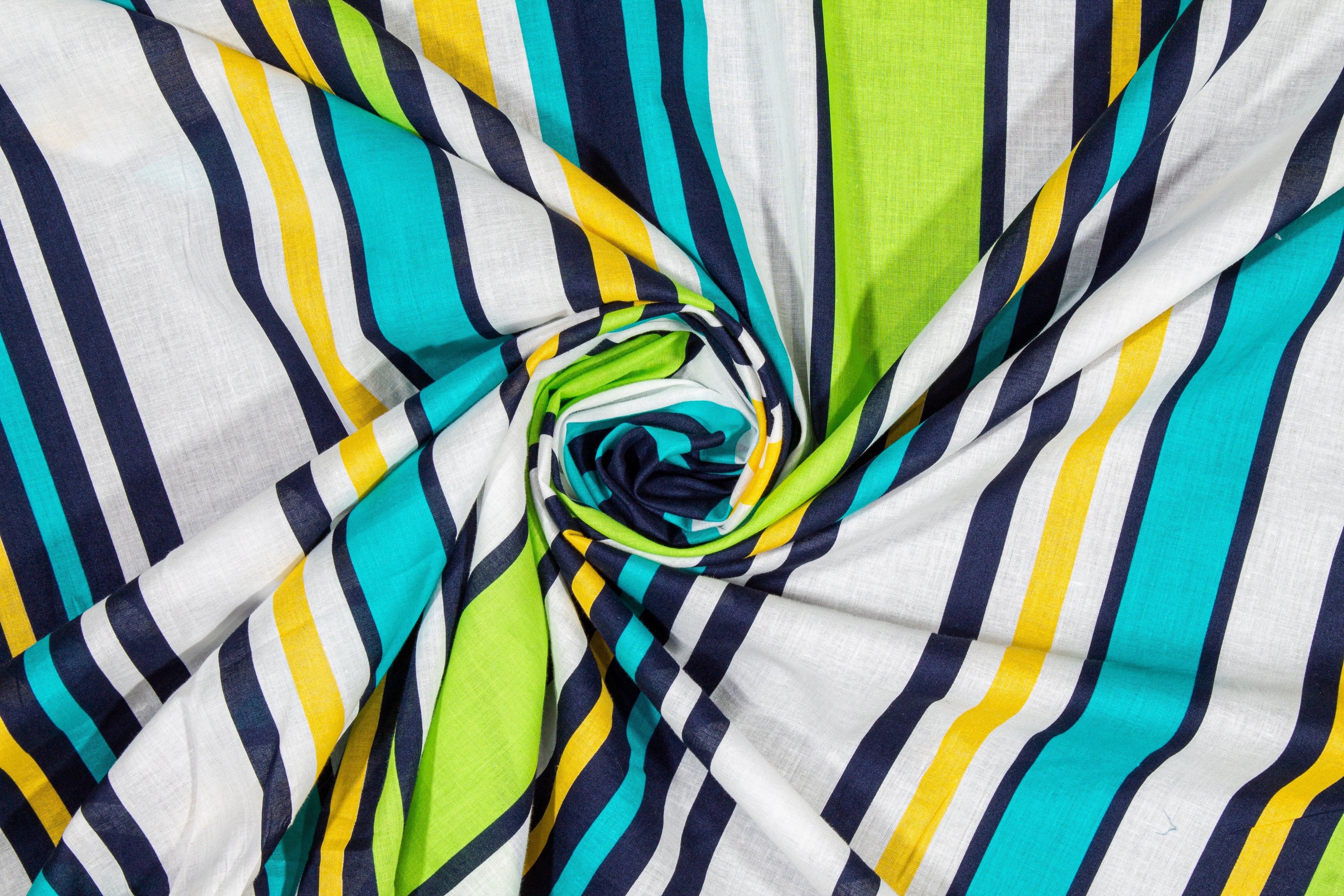 Striped Cotton Voile - Multicolor - Prime Fabrics