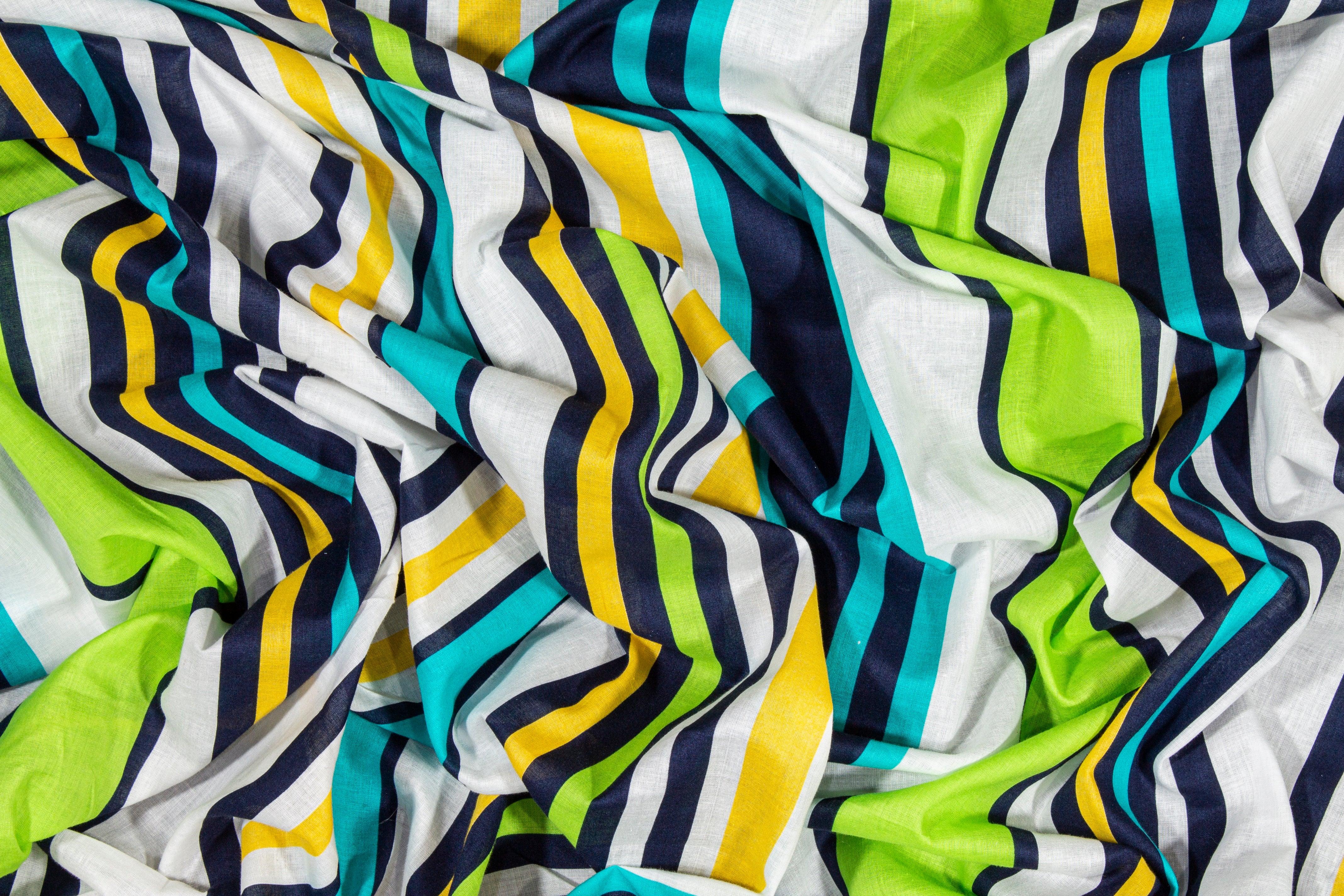 Striped Cotton Voile - Multicolor - Prime Fabrics