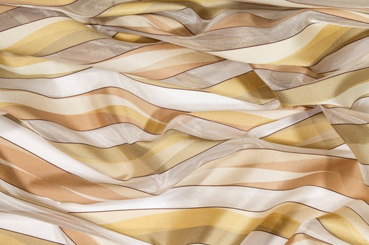 Striped Organza Burnout - Khaki - Prime Fabrics