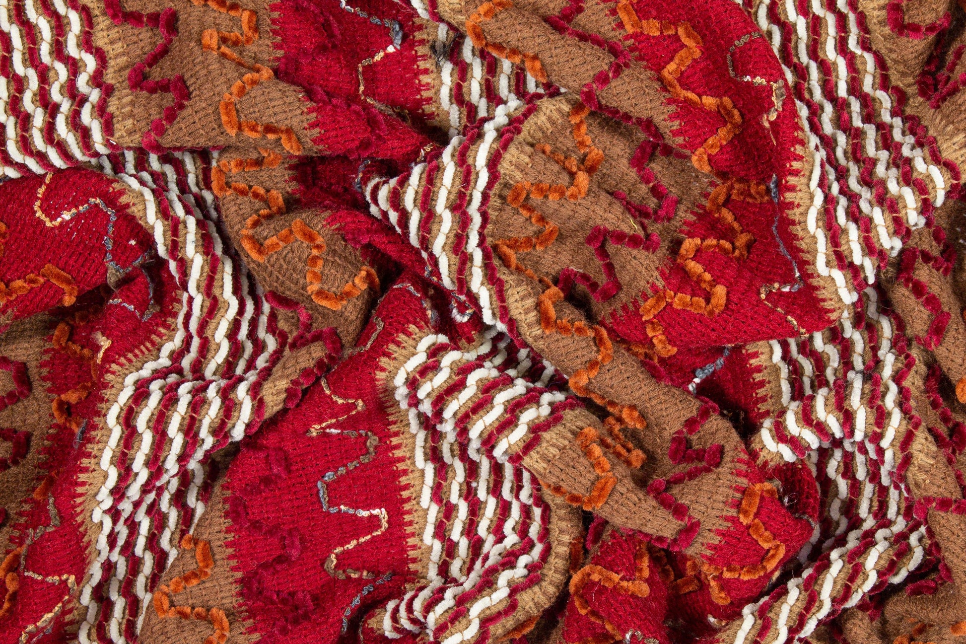 Red and Brown Polyester Knit - Prime Fabrics