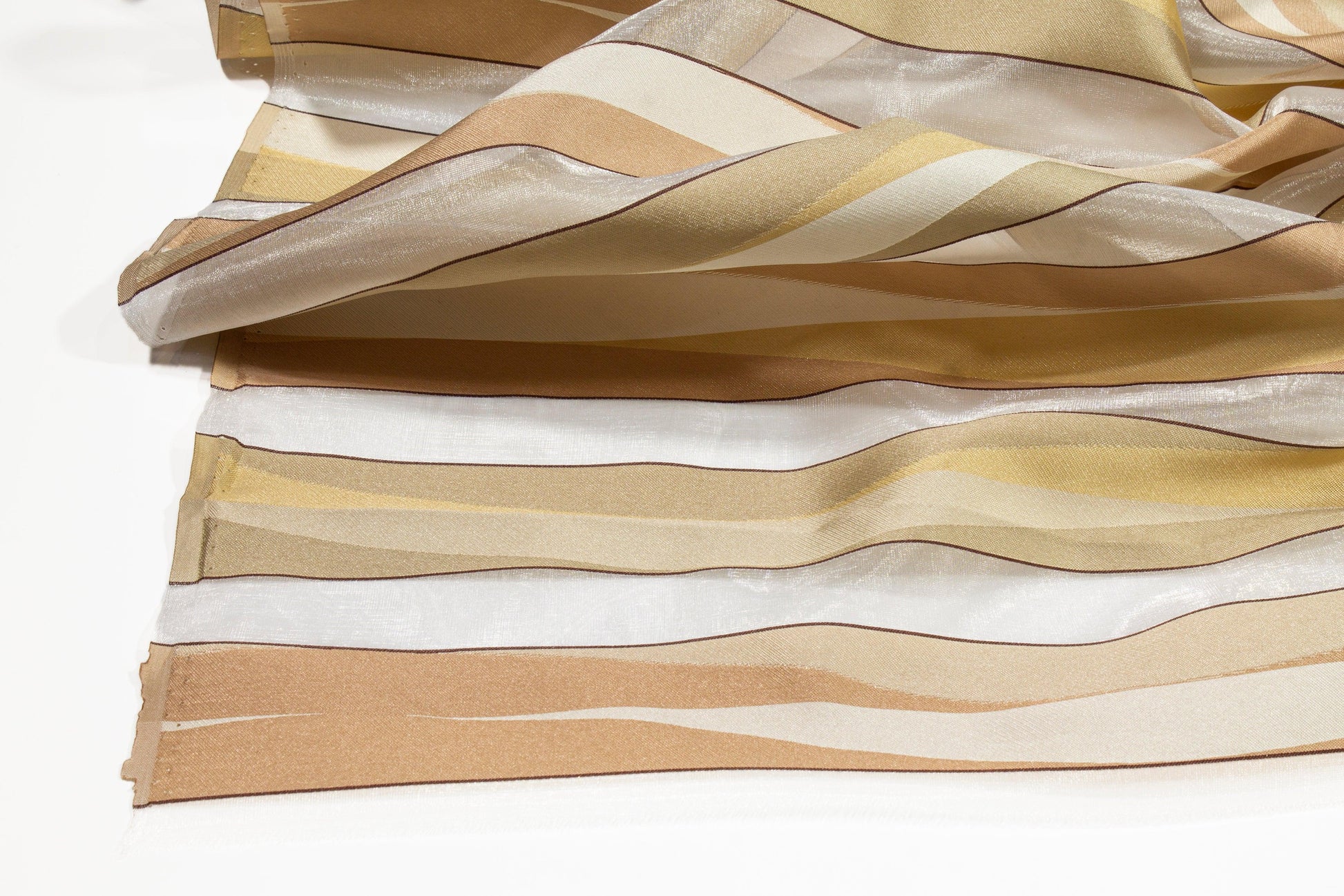 Striped Organza Burnout - Khaki - Prime Fabrics