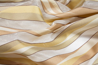 Striped Organza Burnout - Khaki - Prime Fabrics