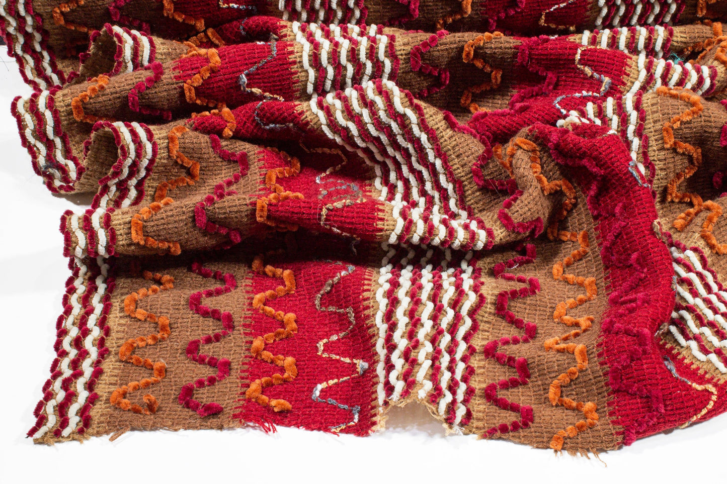 Red and Brown Polyester Knit - Prime Fabrics
