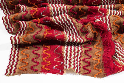 Red and Brown Polyester Knit - Prime Fabrics