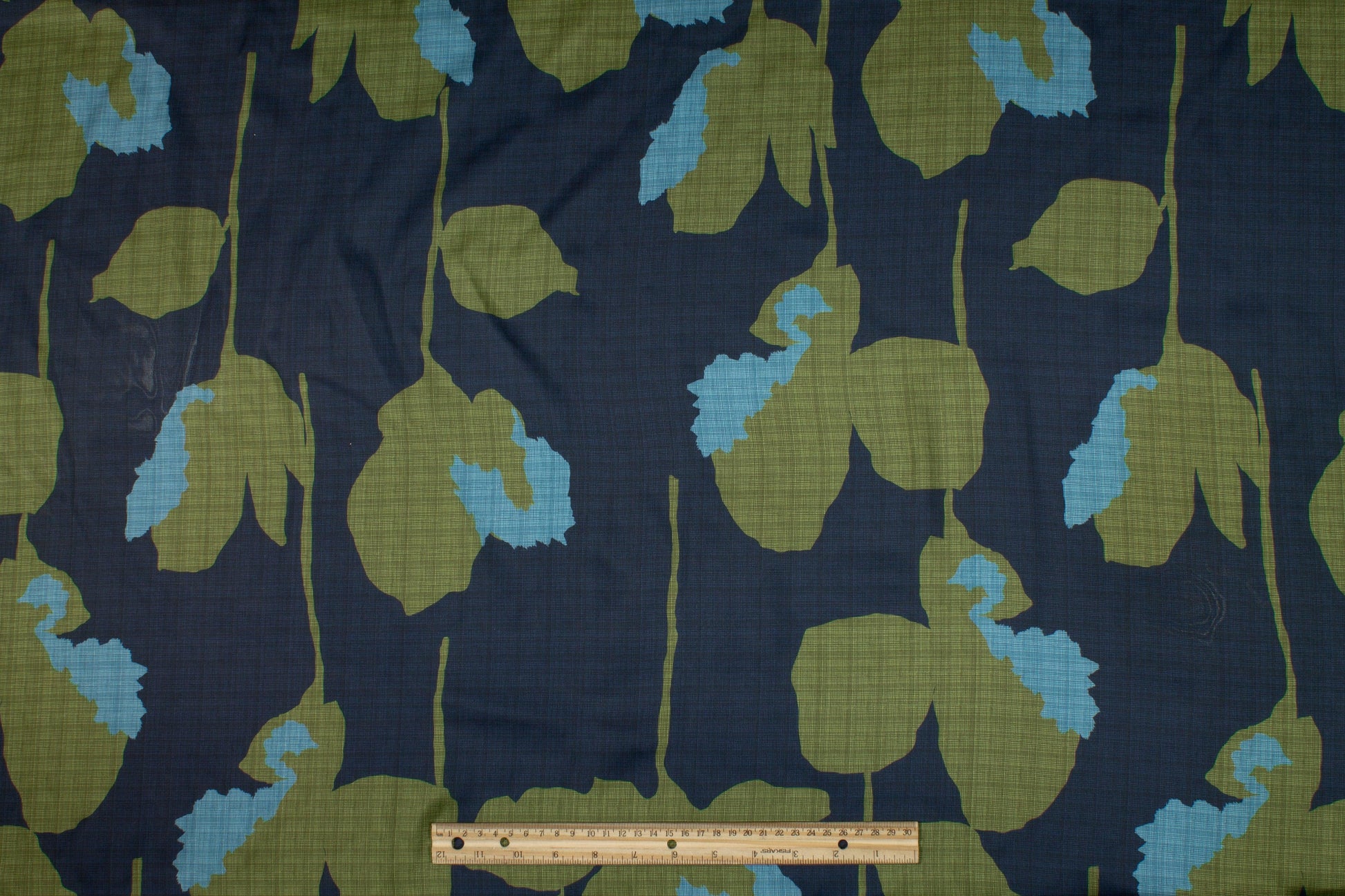 Floral Italian Charmeuse - Green and Blue - Prime Fabrics