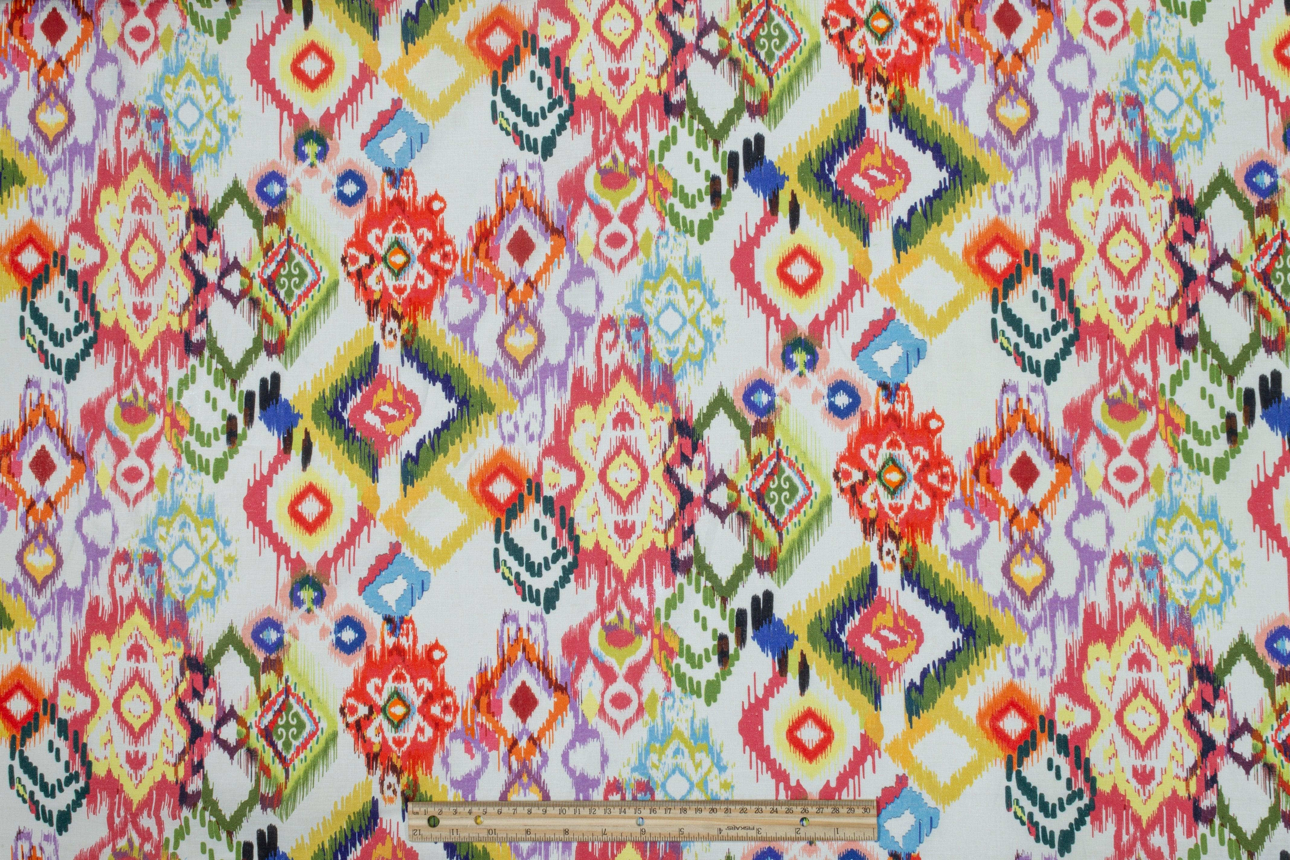Multicolor Ikat Italian Linen - Prime Fabrics