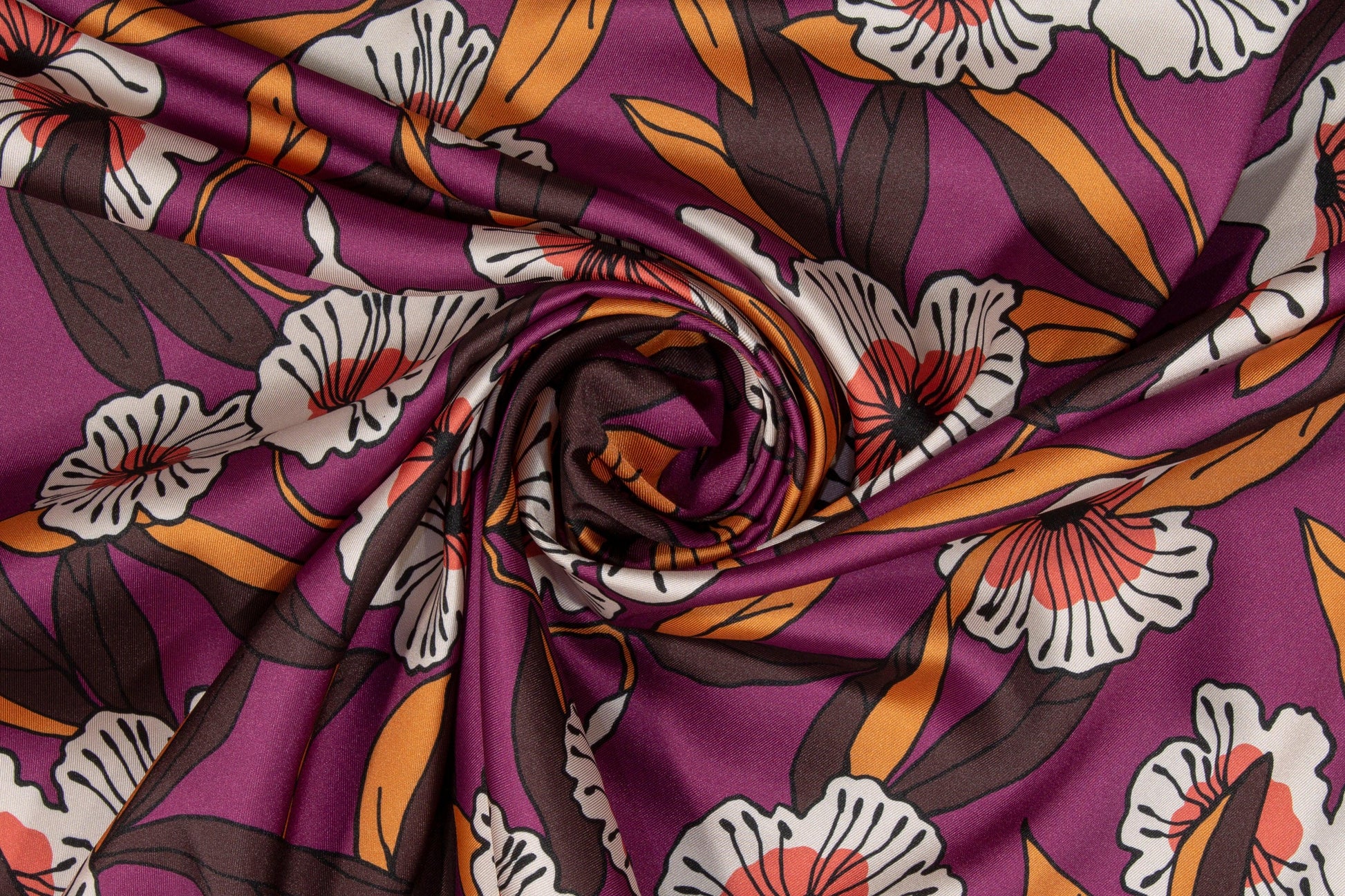 Floral Italian Acetate Charmeuse - Prime Fabrics