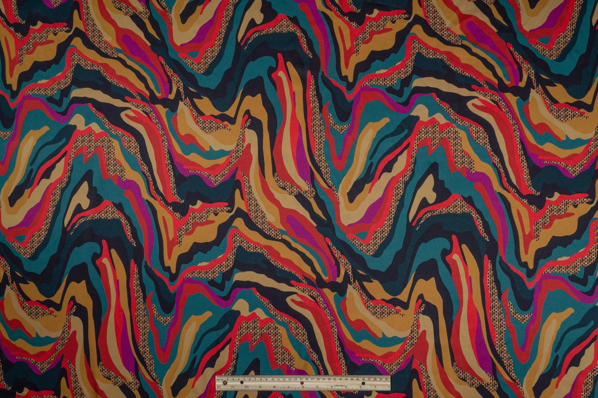 Italian Acetate Charmeuse - Gold, Green, Red - Prime Fabrics