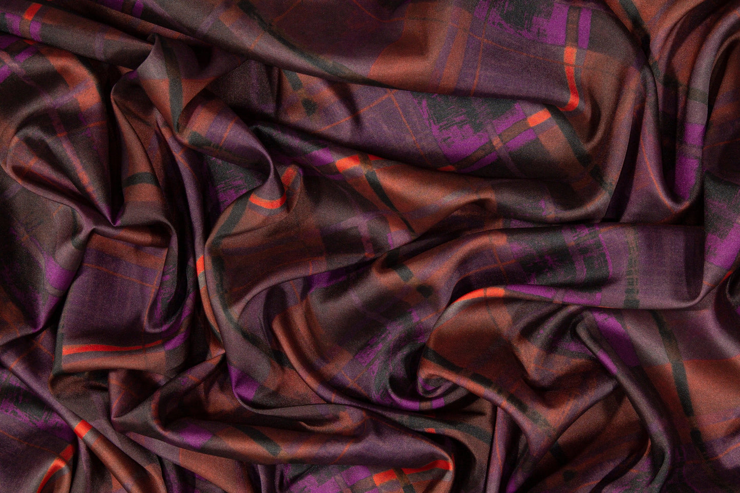 Italian Charmeuse - Purple and Orange - Prime Fabrics