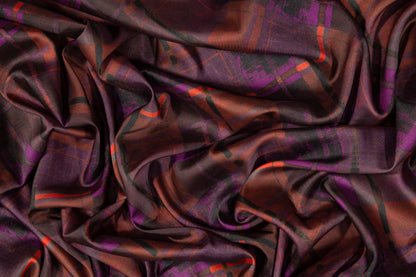 Italian Charmeuse - Purple and Orange - Prime Fabrics