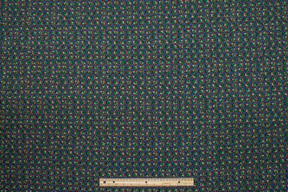 Green and Blue Italian Stretch Brocade - Prime Fabrics
