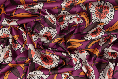 Floral Italian Acetate Charmeuse - Prime Fabrics