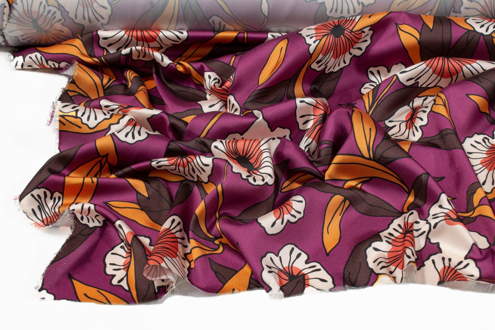 Floral Italian Acetate Charmeuse - Prime Fabrics