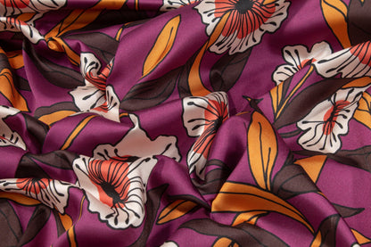 Floral Italian Acetate Charmeuse - Prime Fabrics