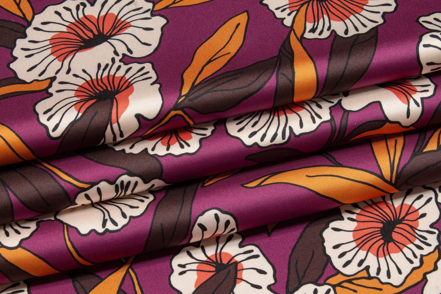 Floral Italian Acetate Charmeuse - Prime Fabrics