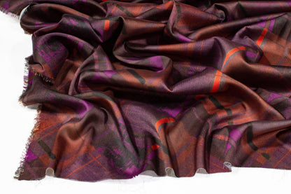 Italian Charmeuse - Purple and Orange - Prime Fabrics