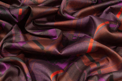 Italian Charmeuse - Purple and Orange - Prime Fabrics