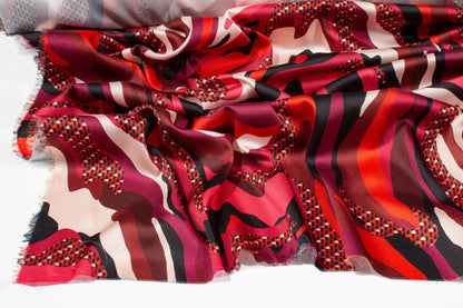 Italian Acetate Charmeuse - Red, Magenta, Purple - Prime Fabrics