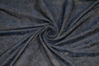 Navy Metallic Brocade - Prime Fabrics