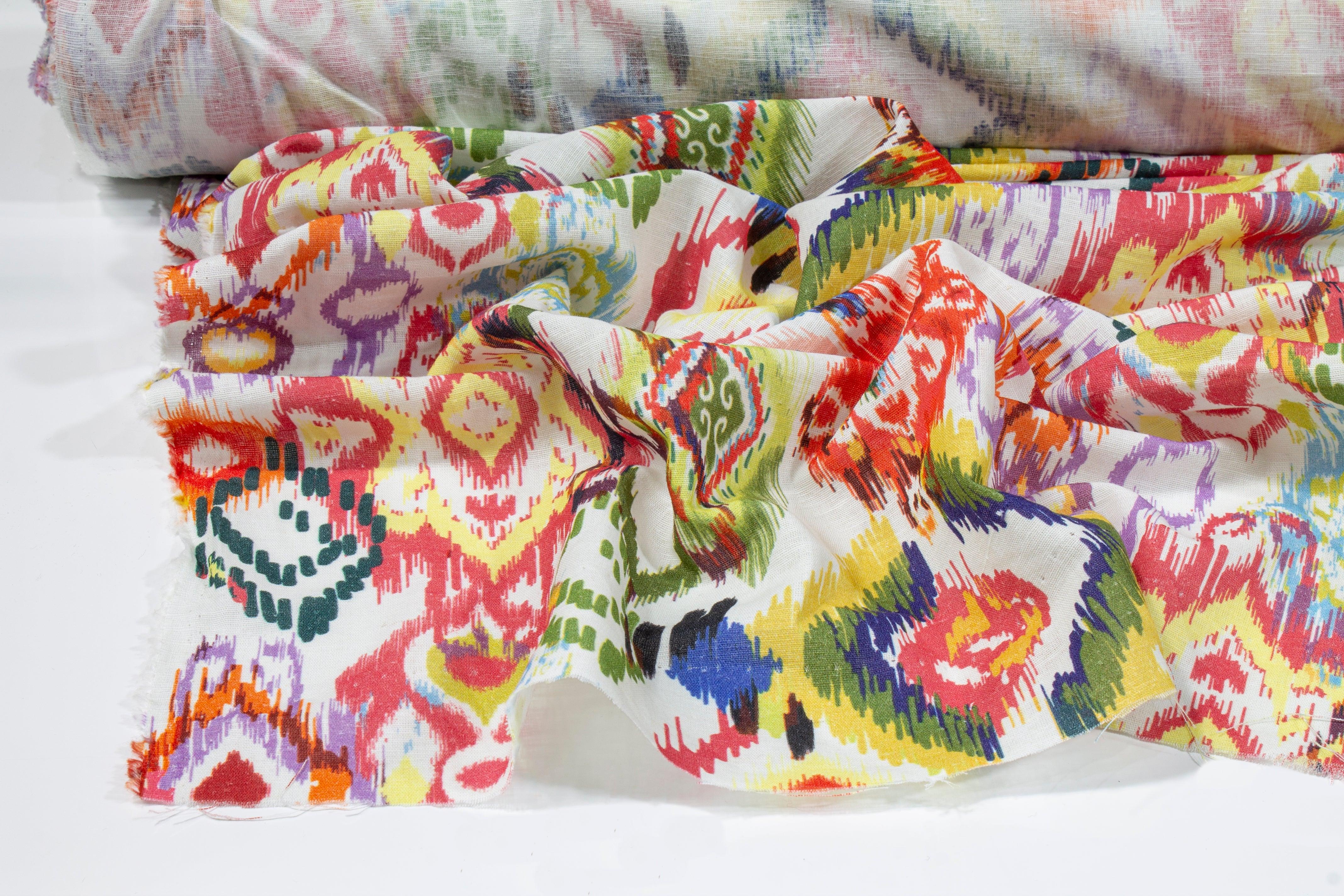 Multicolor Ikat Italian Linen - Prime Fabrics