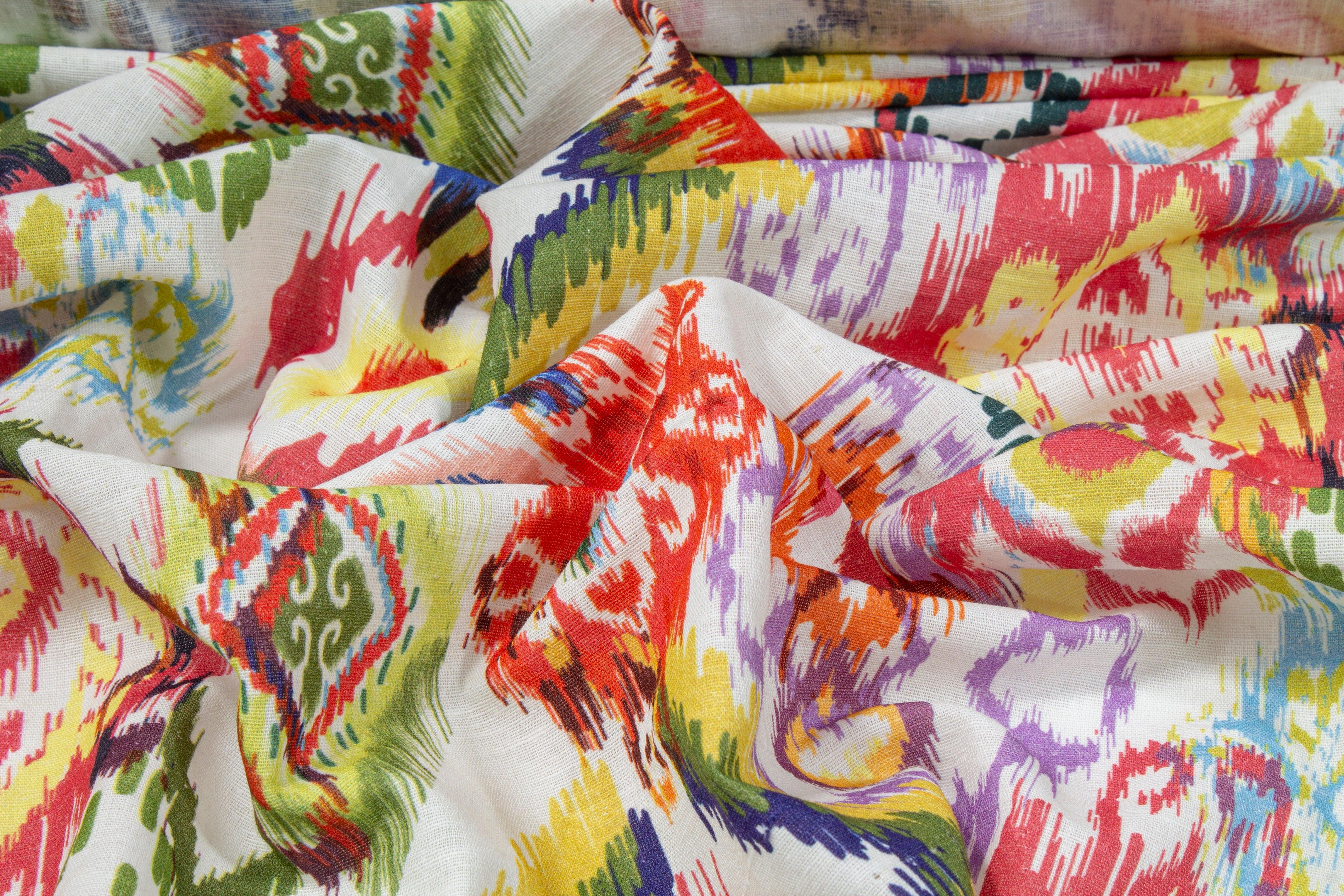 Multicolor Ikat Italian Linen - Prime Fabrics
