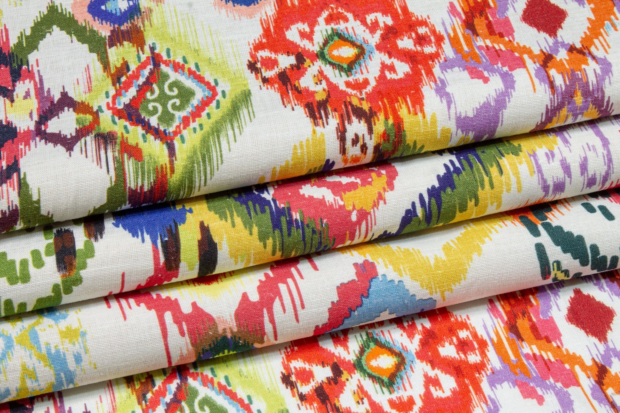 Multicolor Ikat Italian Linen