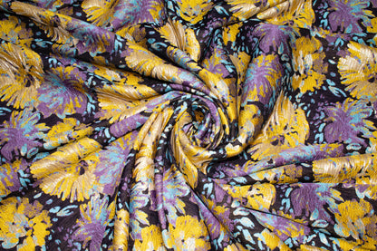 Multicolor Abstract Crushed Metallic Brocade - Prime Fabrics
