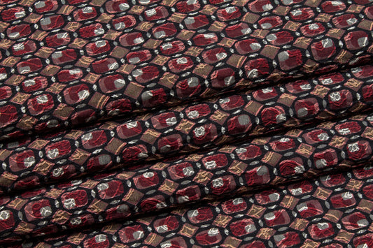 Burgundy Italian Stretch Brocade - Prime Fabrics