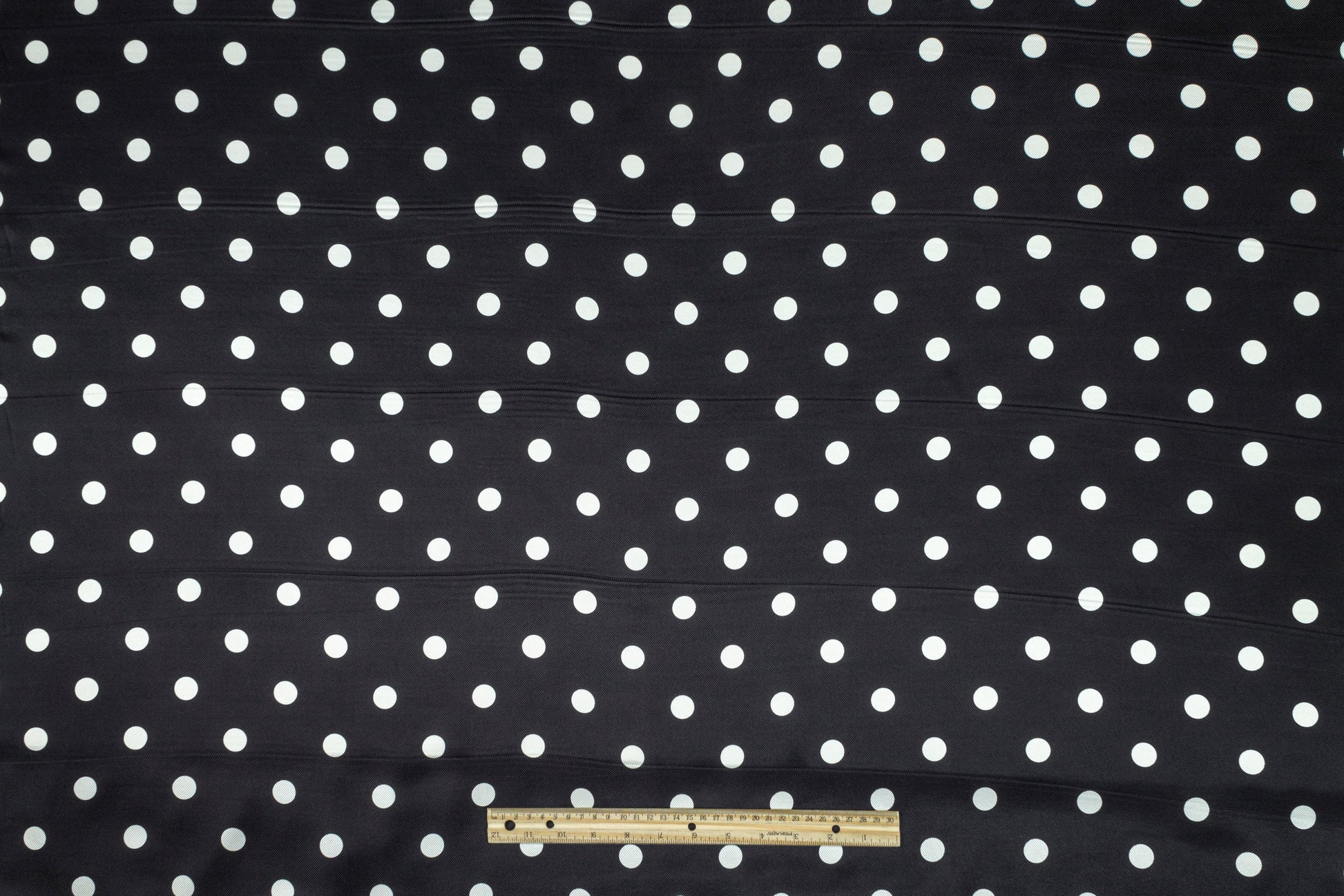 Polka Dot Silk Twill - Black and White - Prime Fabrics