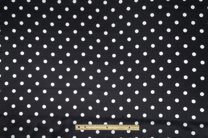 Polka Dot Silk Twill - Black and White - Prime Fabrics