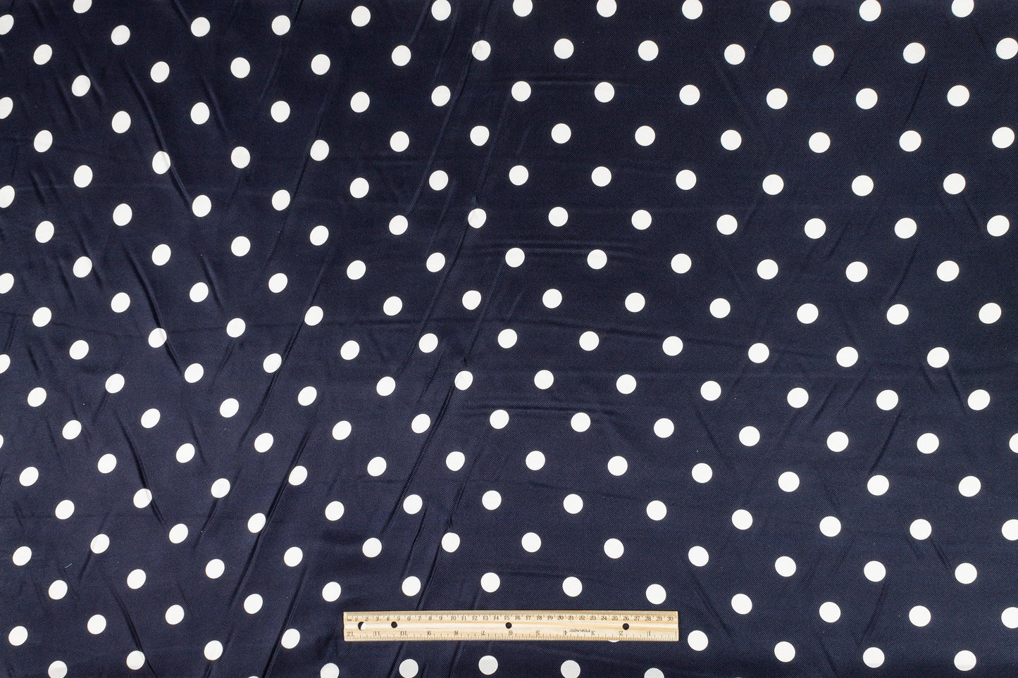 Polka Dot Silk Twill - Navy and White - Prime Fabrics