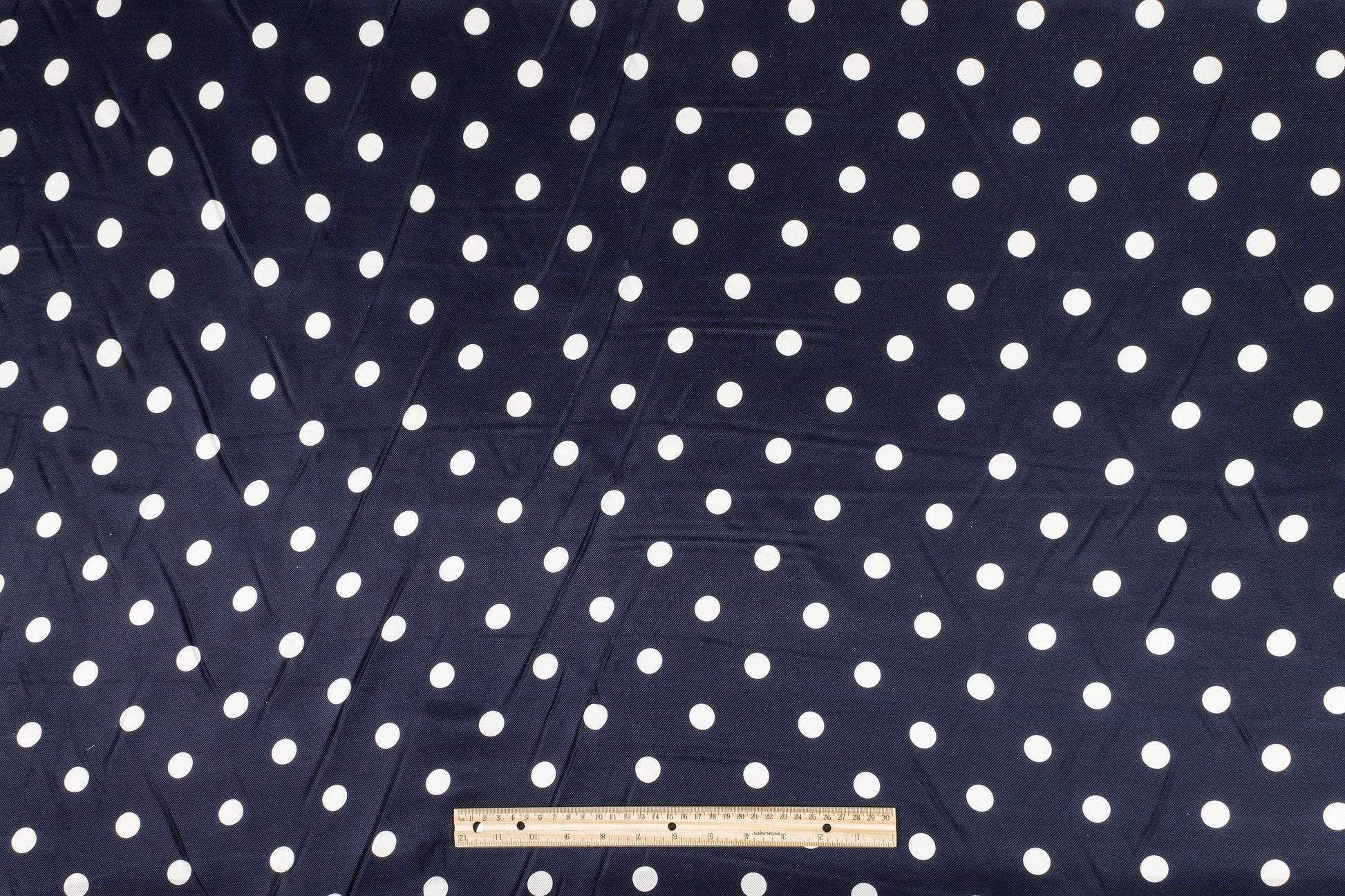 Polka Dot Silk Twill - Navy and White - Prime Fabrics